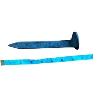 Antique 1900s Railroad Spike Rusty Iron Stake Industrial Decor Blacksmith Steel